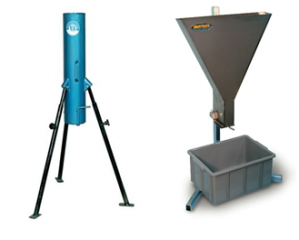 آزمایش قیف V و Orimet به‌منظور بررسی حفظ کیفیت و پایداری بتن هنگام پرتاب در داخل ستون